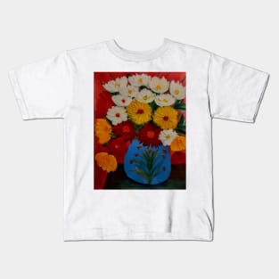 lovely bright flowers n to cheer up your day with some details on vase . Kids T-Shirt